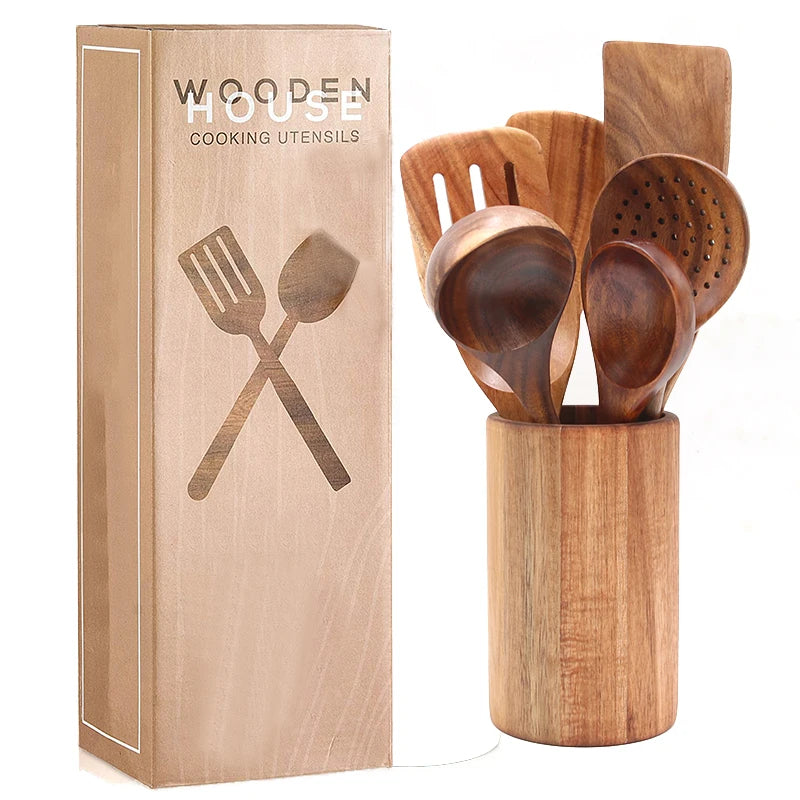 👉 Eco-Friendly Wooden Kitchen Tools Set – Safe, Stylish & Non-Stick Friendly