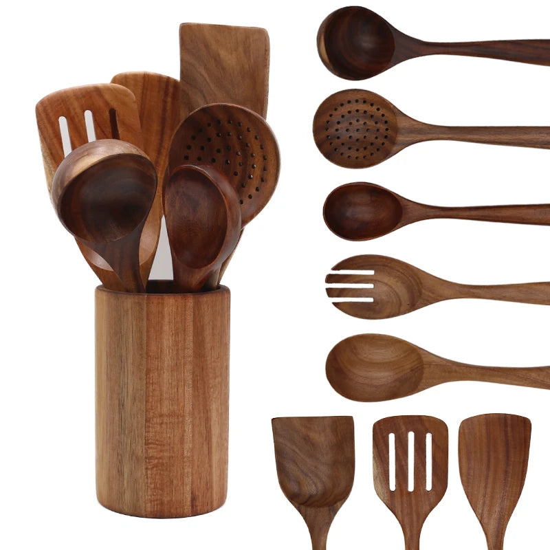 👉 Eco-Friendly Wooden Kitchen Tools Set – Safe, Stylish & Non-Stick Friendly