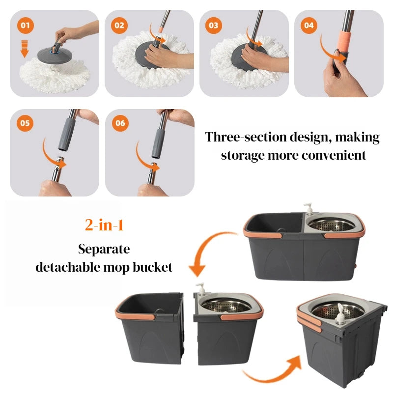 👉 360° Spin Mop Cleaner – Easy Floor Cleaning with Rotating Microfiber Head