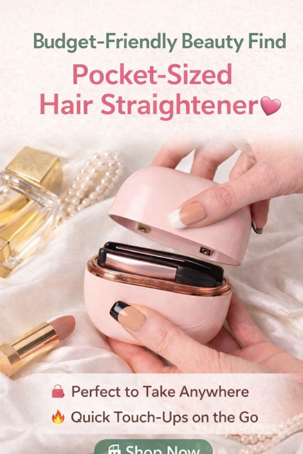 Mini Cordless Hair Straightener Brush – Portable Wireless Comb